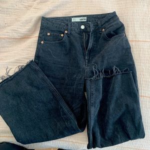 Topshop Moto Cropped Distressed Jeans